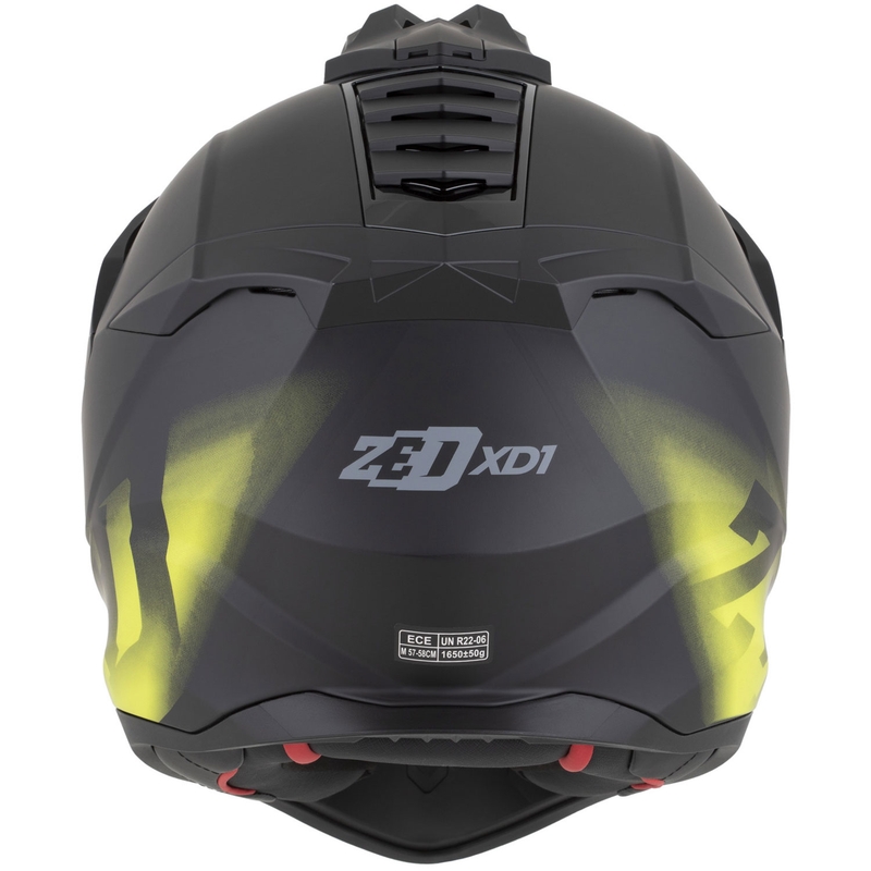 Enduro motorcykelhjelm ZED XD1 mat sort-fluo gul