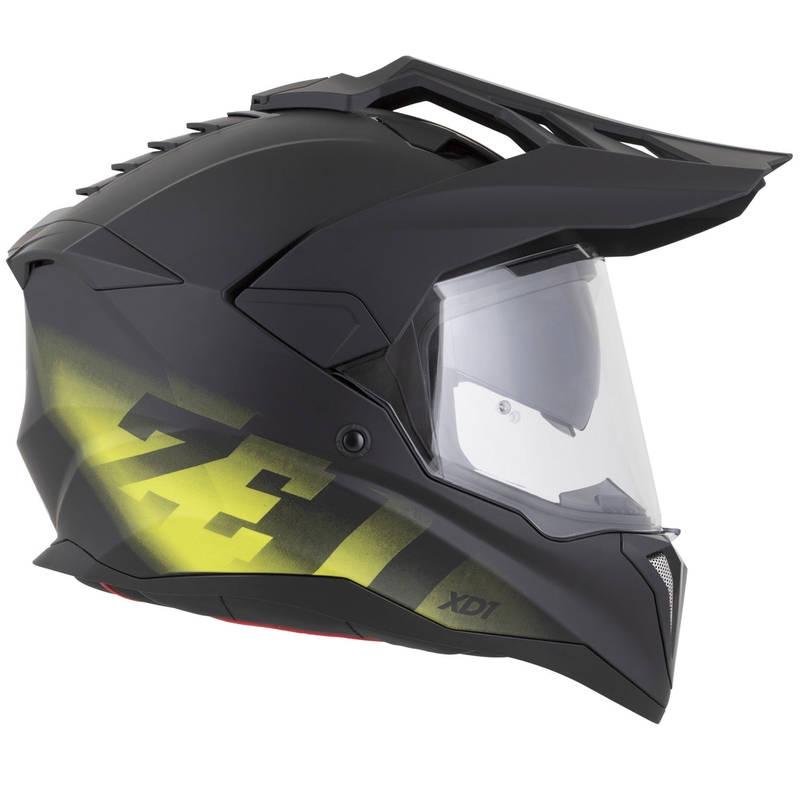 Enduro motorcykelhjelm ZED XD1 mat sort-fluo gul