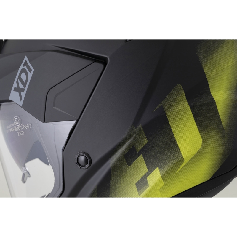 Enduro motorcykelhjelm ZED XD1 mat sort-fluo gul
