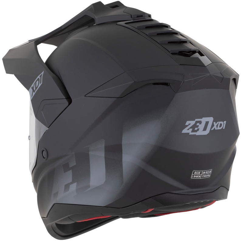 Enduro motorcykelhjelm ZED XD1 mat sort-mørkegrå