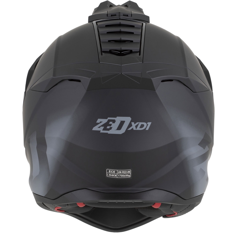 Enduro motorcykelhjelm ZED XD1 mat sort-mørkegrå