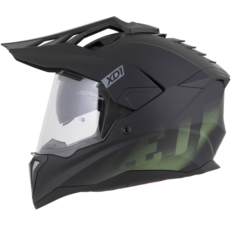 Enduro motorcykelhjelm ZED XD1 mat sort-mørkegrøn