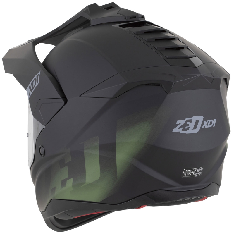 Enduro motorcykelhjelm ZED XD1 mat sort-mørkegrøn