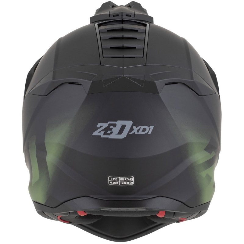 Enduro motorcykelhjelm ZED XD1 mat sort-mørkegrøn