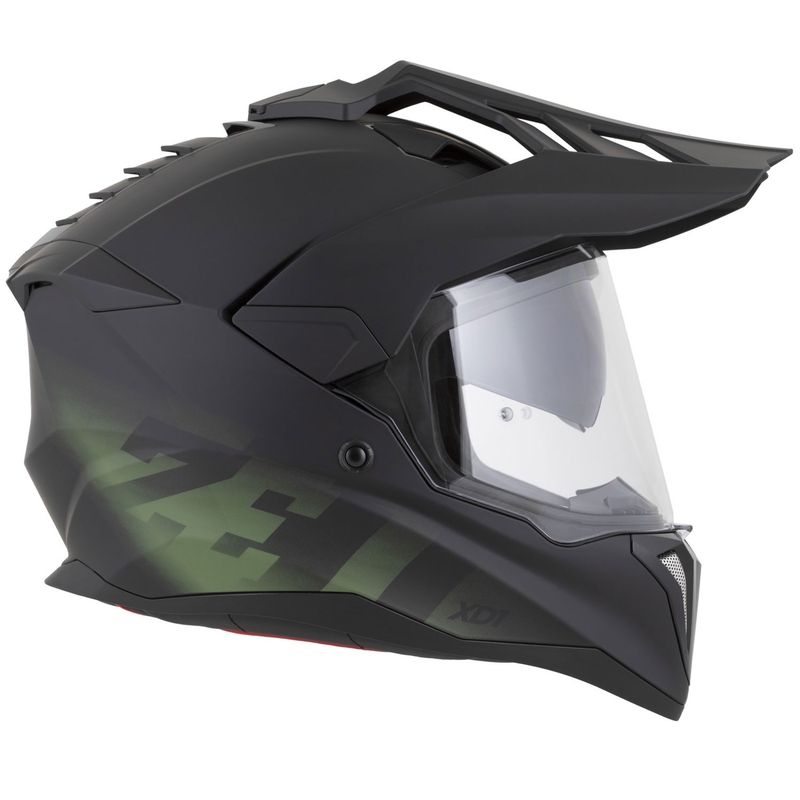 Enduro motorcykelhjelm ZED XD1 mat sort-mørkegrøn