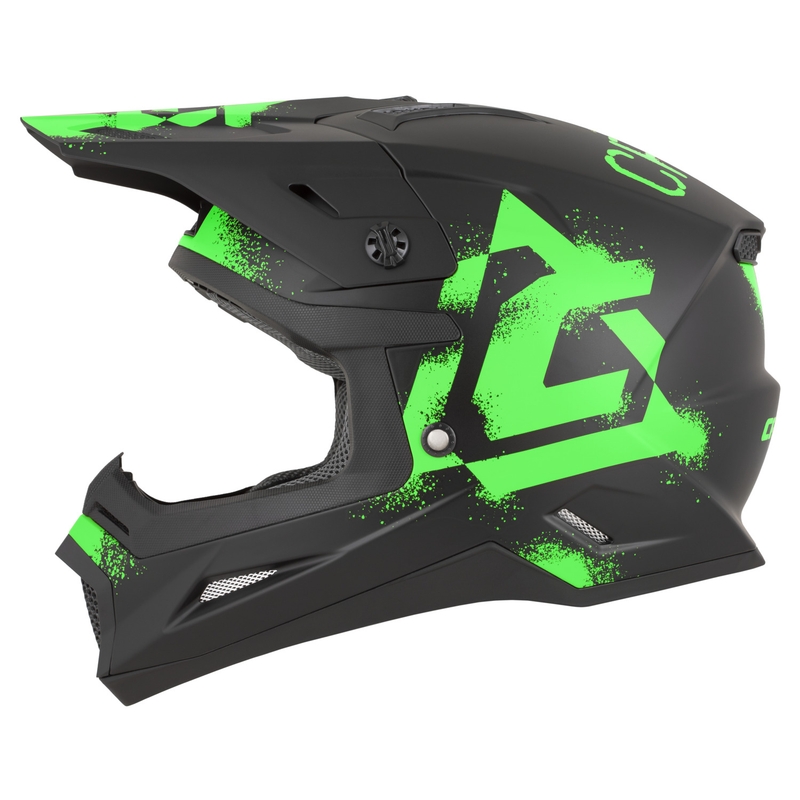 Cassida Cross Cup 2 Crew motocrosshjelm, mat sort-fluo grøn