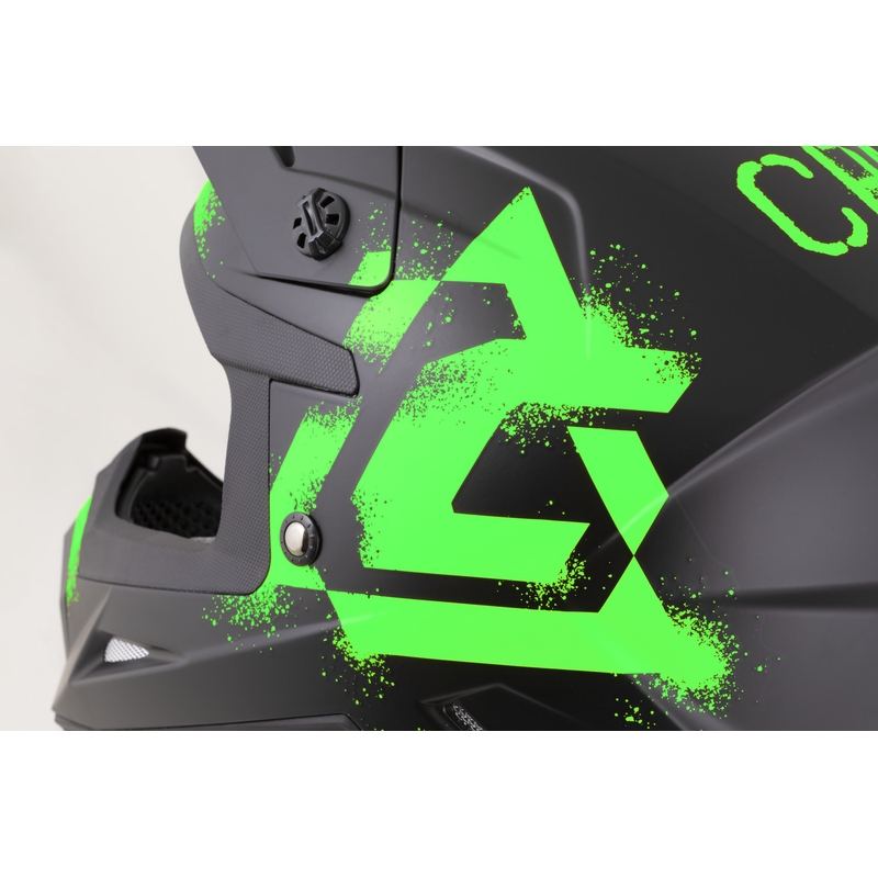 Cassida Cross Cup 2 Crew motocrosshjelm, mat sort-fluo grøn