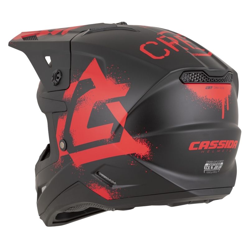 Cassida Cross Cup 2 Crew motorcykel motocross hjelm mat sort-rød