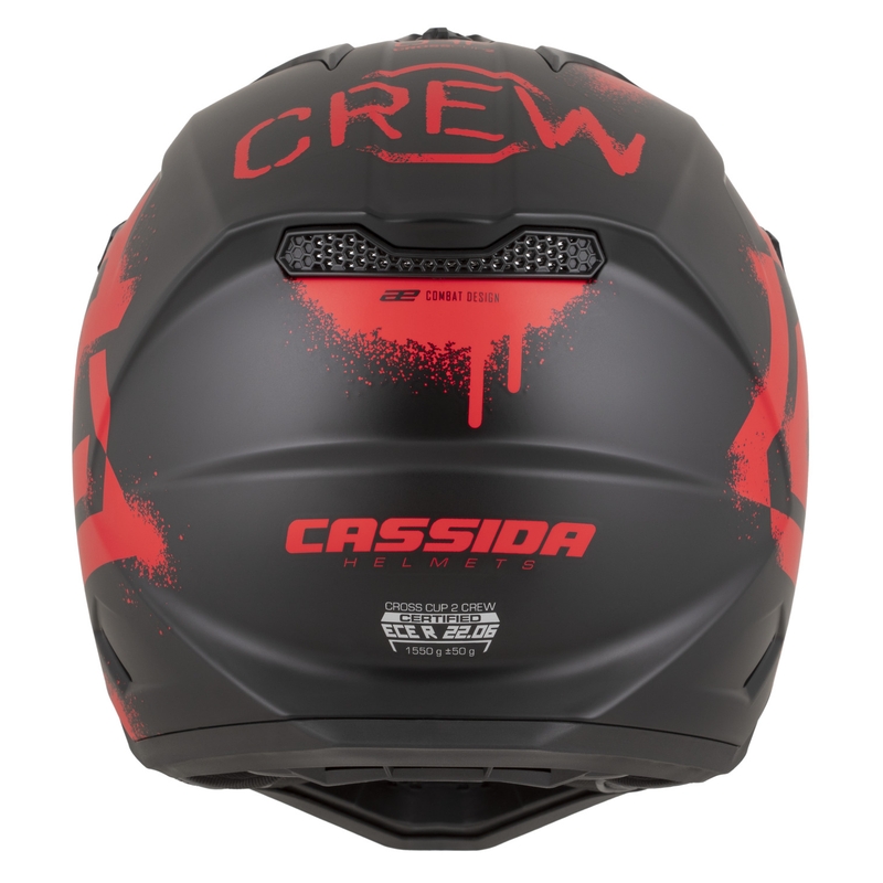 Cassida Cross Cup 2 Crew motorcykel motocross hjelm mat sort-rød