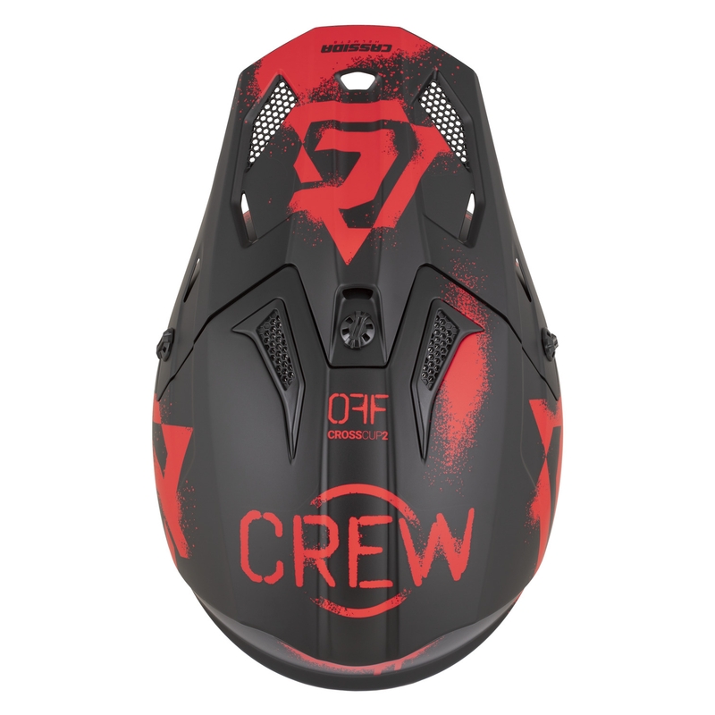 Cassida Cross Cup 2 Crew motorcykel motocross hjelm mat sort-rød
