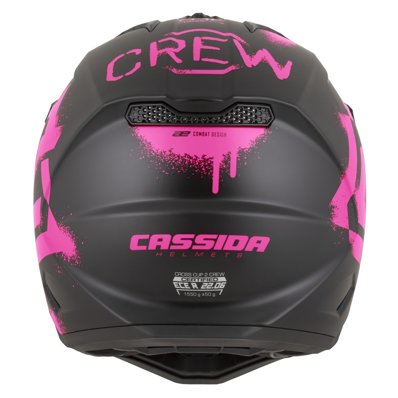 Cassida Cross Cup 2 Crew motocrosshjelm, mat sort-fluoro pink