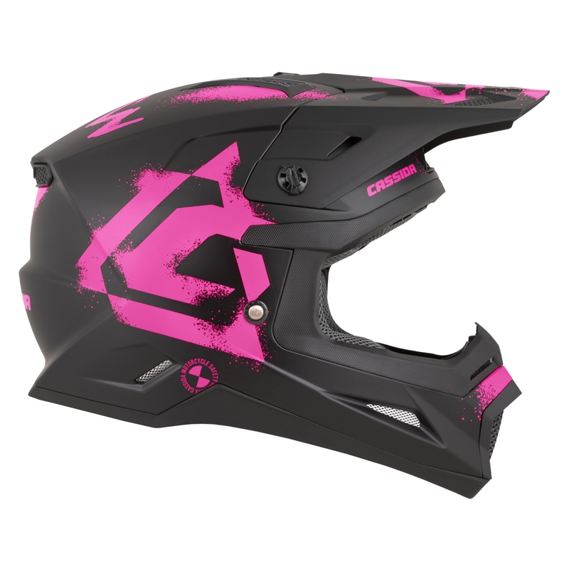 Cassida Cross Cup 2 Crew motocrosshjelm, mat sort-fluoro pink