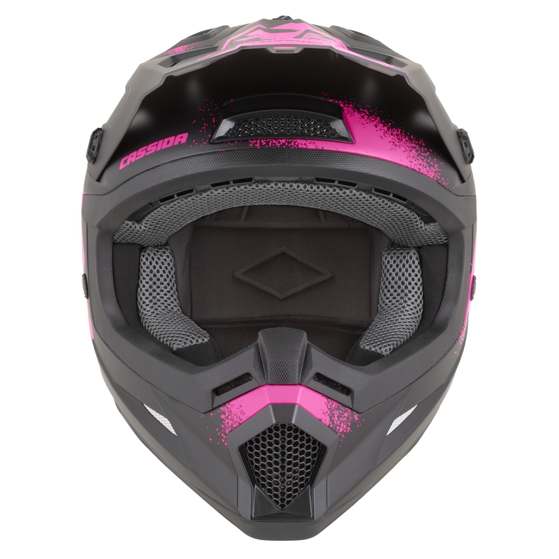 Cassida Cross Cup 2 Crew motocrosshjelm, mat sort-fluoro pink