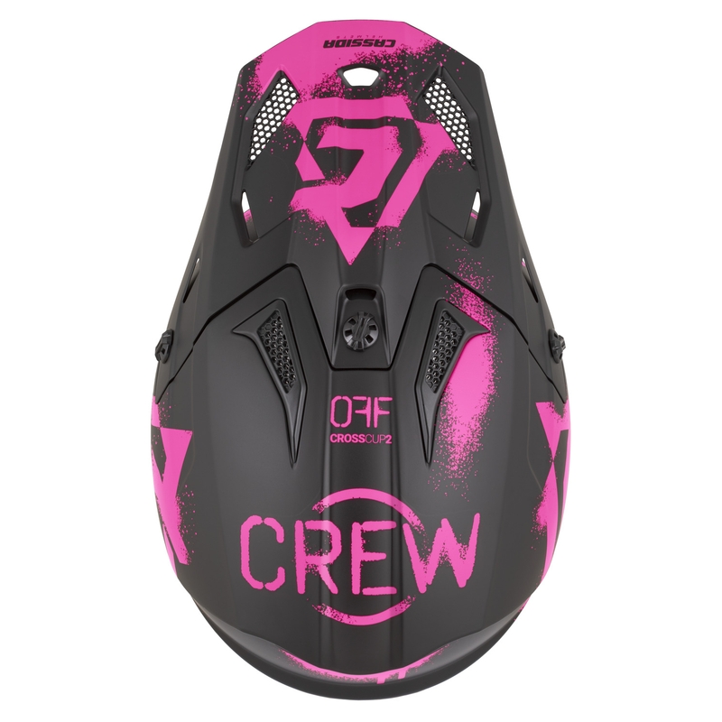 Cassida Cross Cup 2 Crew motocrosshjelm, mat sort-fluoro pink