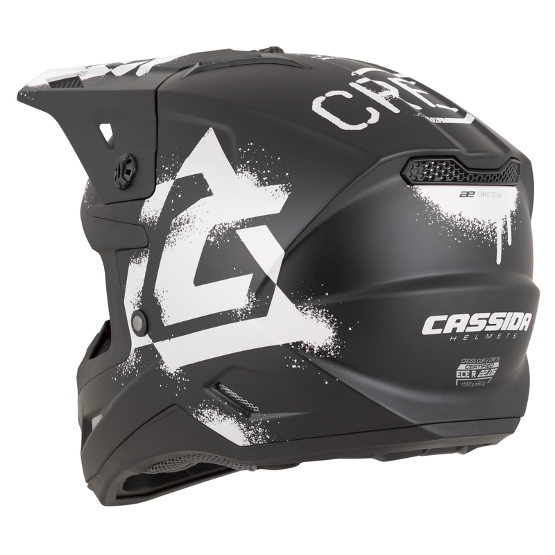 Cassida Cross Cup 2 Crew motorcykel motocross hjelm mat sort-hvid