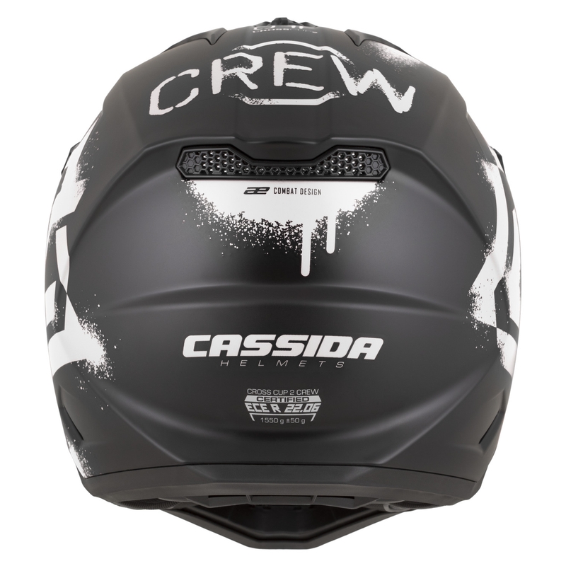 Cassida Cross Cup 2 Crew motorcykel motocross hjelm mat sort-hvid