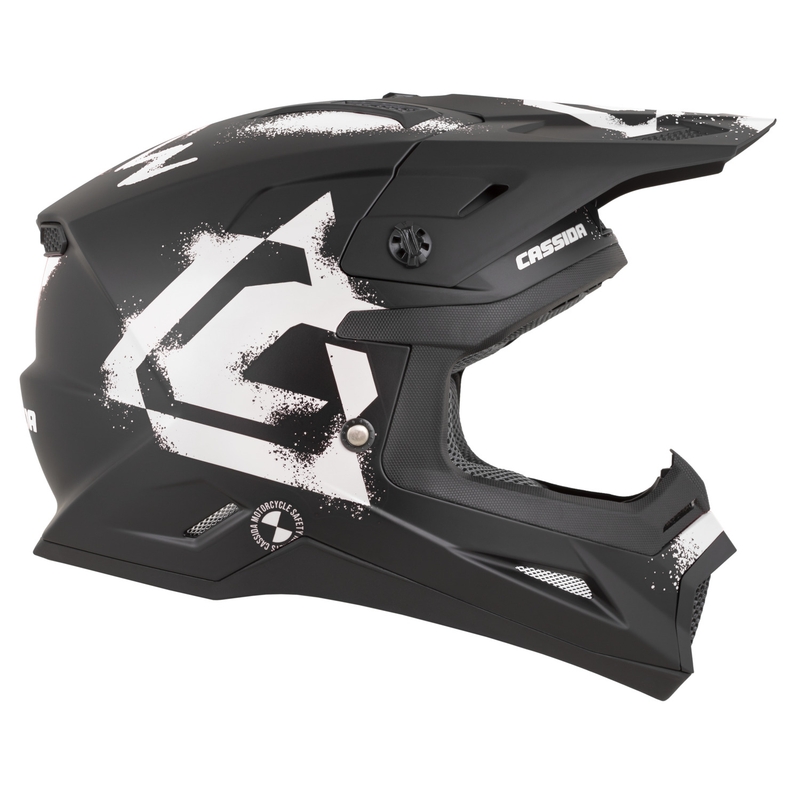 Cassida Cross Cup 2 Crew motorcykel motocross hjelm mat sort-hvid