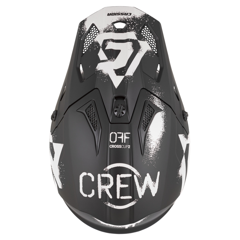 Cassida Cross Cup 2 Crew motorcykel motocross hjelm mat sort-hvid