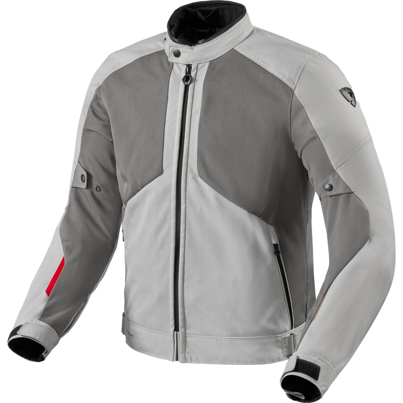 Revit Torque 3 H2O motorcykeljakke lysegrå-rød