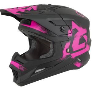 Børne motocross hjelm Cassida Cross Cup 2 Crew Junior mat sort-fluoro pink