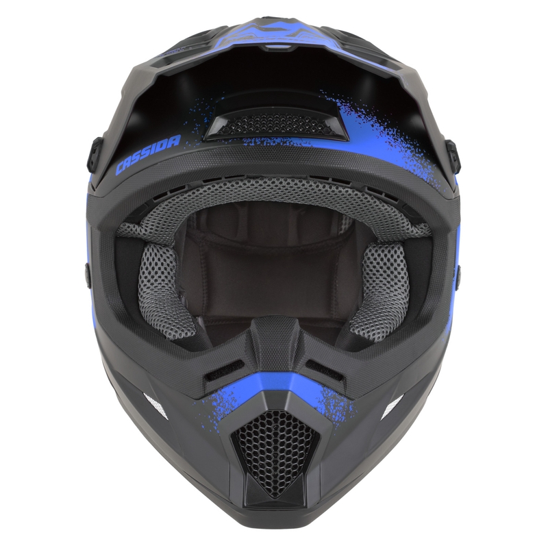 Børne motocross hjelm Cassida Cross Cup 2 Crew Junior mat sort-blå