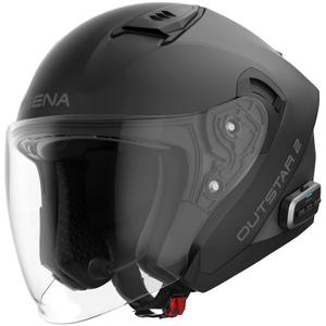 SENA Outstar 2 åben motorcykelhjelm med headset, matsort