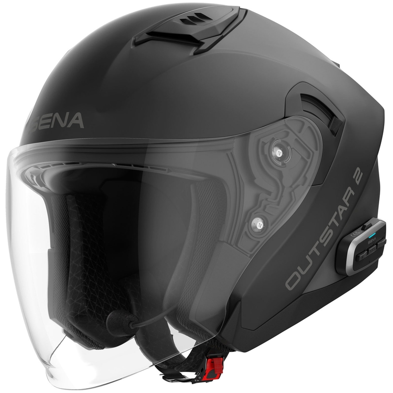 SENA Outstar 2 åben motorcykelhjelm med headset, matsort