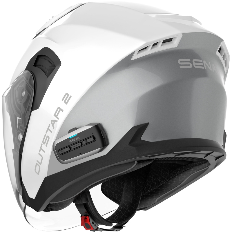 SENA Outstar 2 åben motorcykelhjelm med headset, blank hvid