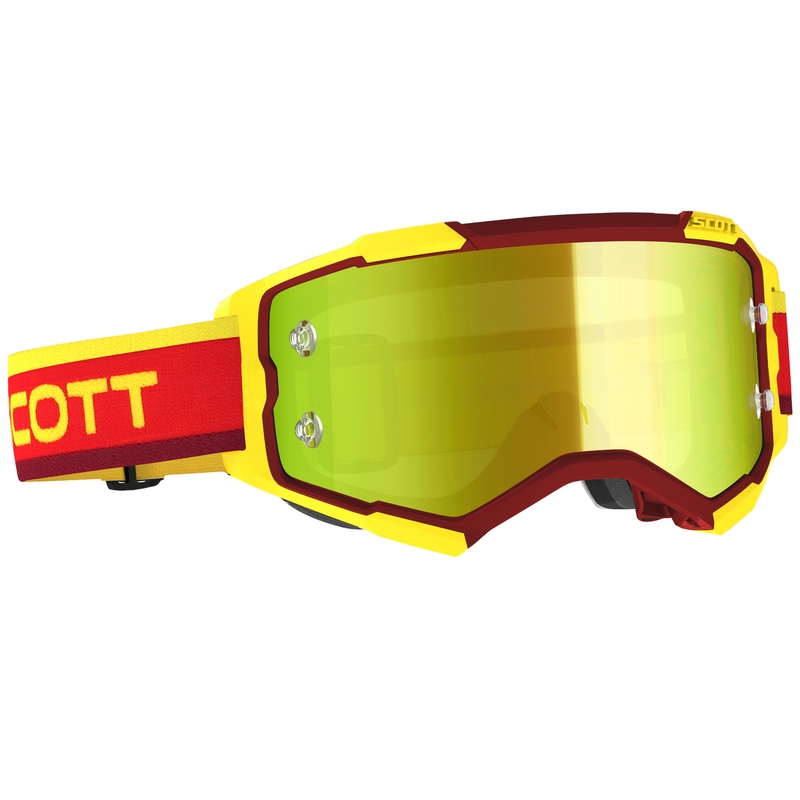 SCOTT Fury CH rød-gule motocrossbriller med gul spejlplexiglas