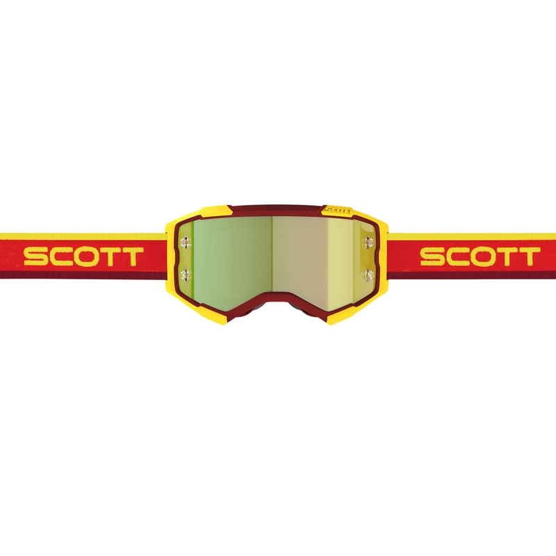 SCOTT Fury CH rød-gule motocrossbriller med gul spejlplexiglas