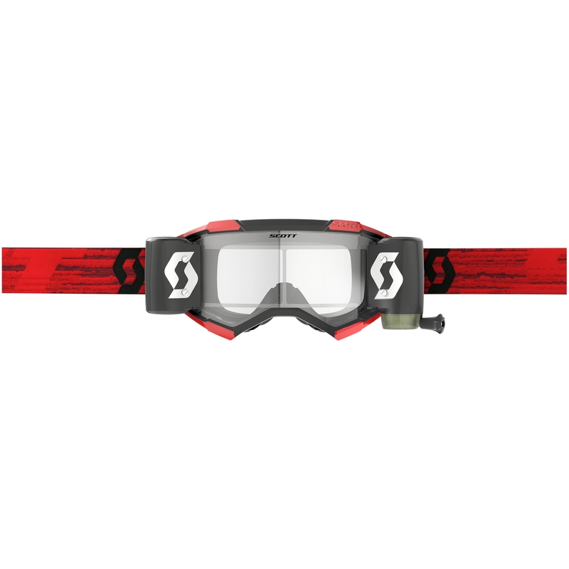 SCOTT Fury WFS motocrossbriller mørkerøde med klar plexiglas