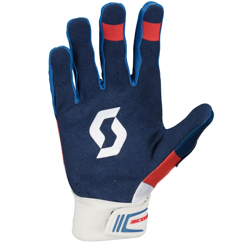 Motocross handsker SCOTT 450 ANGLED blå-rød