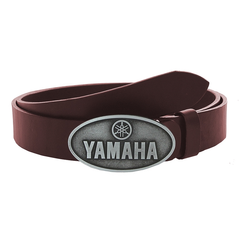 Moto-bælte i læder med spænde Yamaha brown