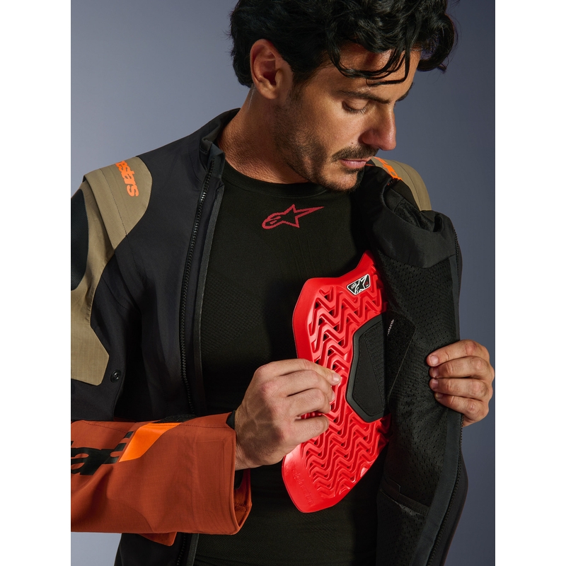 Alpinestars Halo PRO Drystar XF motorcykeljakke lysbrun-mørk orange-sort