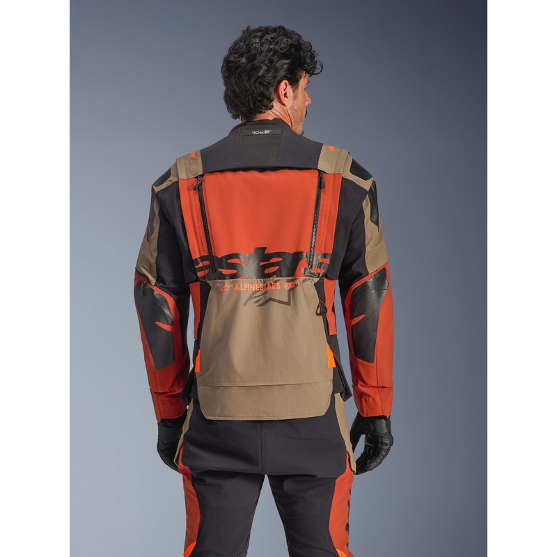 Alpinestars Halo PRO Drystar XF motorcykeljakke lysbrun-mørk orange-sort