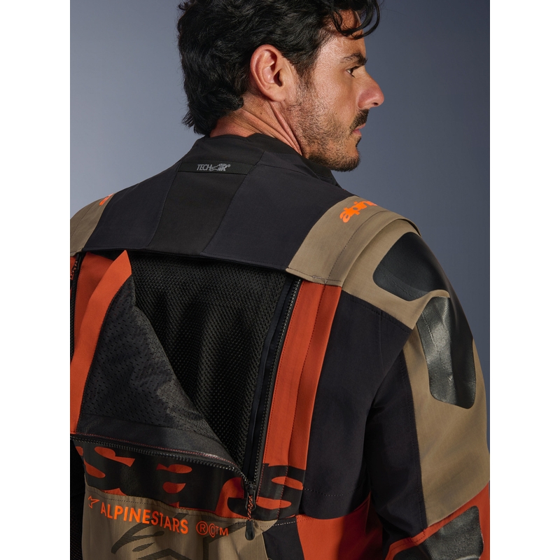 Alpinestars Halo PRO Drystar XF motorcykeljakke lysbrun-mørk orange-sort