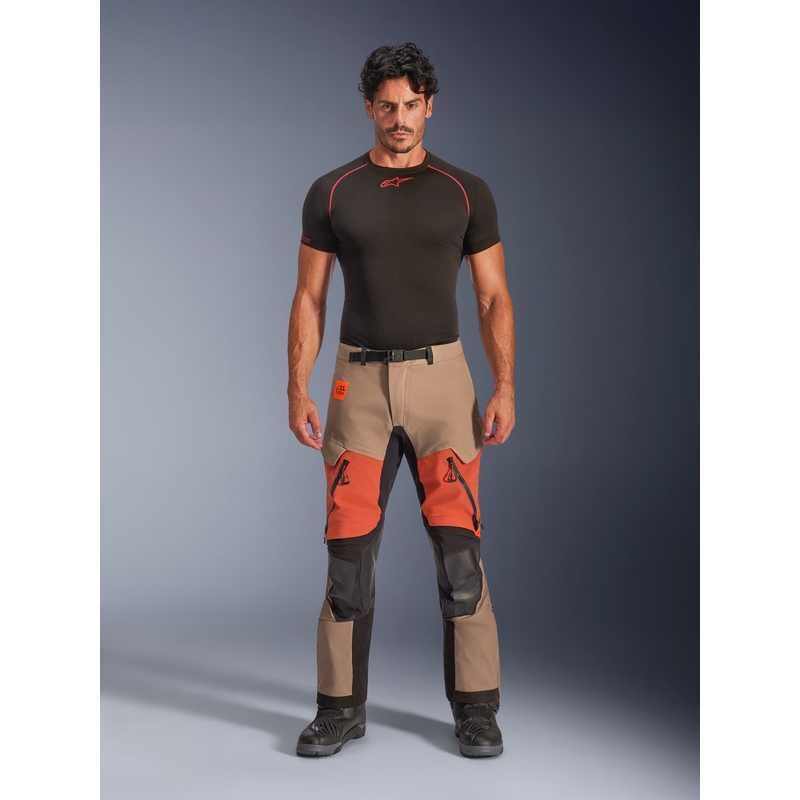 Alpinestars Halo PRO Drystar XF motorcykelbukser lysbrun-mørk orange-sort