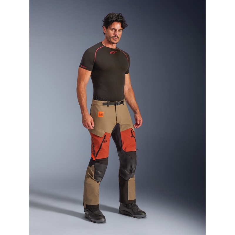 Alpinestars Halo PRO Drystar XF motorcykelbukser lysbrun-mørk orange-sort
