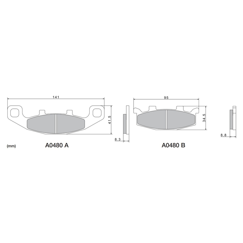 Bremseklodser NISSIN halvmetallisk gummiblanding M501-400 2 stk.