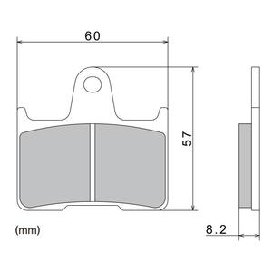 Bremseklodser NISSIN halvmetallisk gummiblanding 60x57x8,2 mm 2 stk.