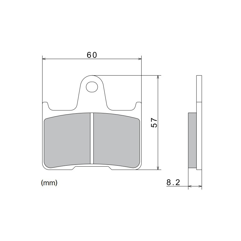 Bremseklodser NISSIN halvmetallisk gummiblanding 60x57x8,2 mm 2 stk.