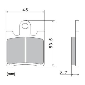 Bremseklodser NISSIN halvmetallisk gummiblanding 40x53,5x8,7 mm 2 stk.