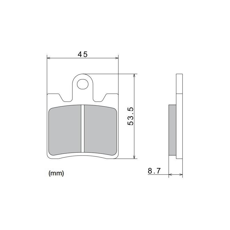 Bremseklodser NISSIN halvmetallisk gummiblanding 40x53,5x8,7 mm 2 stk.