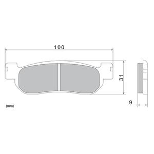 Bremseklodser NISSIN halvmetallisk gummiblanding 100x31x9 mm 2 stk.