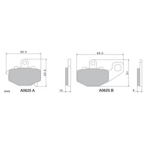 Bremseklodser NISSIN halvmetallisk gummiblanding M501-407 2 stk.