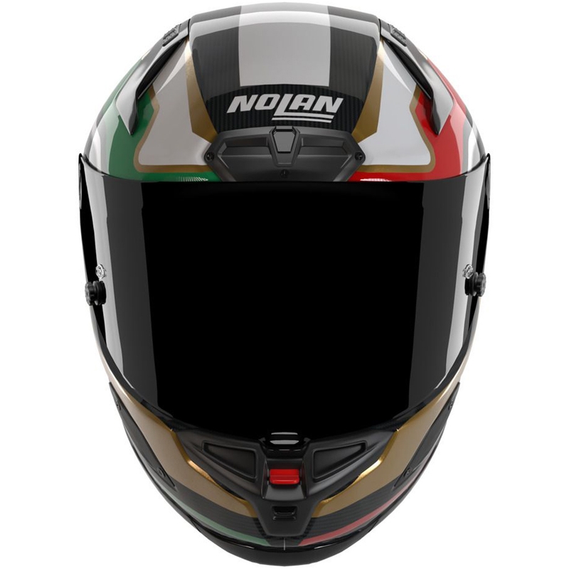 Fullface motorcykelhjelm Nolan X-804 RS Ultra Carbon Piega blank sort-guld-rød-grøn