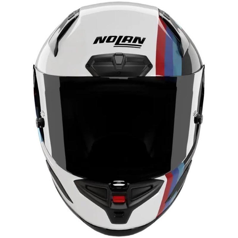 Fullface motorcykelhjelm Nolan X-804 RS Ultra Carbon Gemini 365 blank grå-hvid-blå-rød