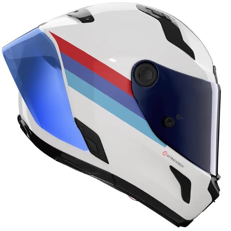 Fullface motorcykelhjelm Nolan X-804 RS Ultra Carbon Gemini 365 blank grå-hvid-blå-rød
