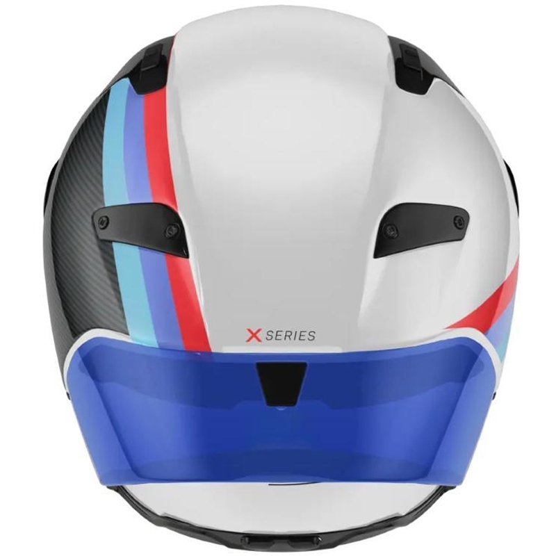 Fullface motorcykelhjelm Nolan X-804 RS Ultra Carbon Gemini 365 blank grå-hvid-blå-rød