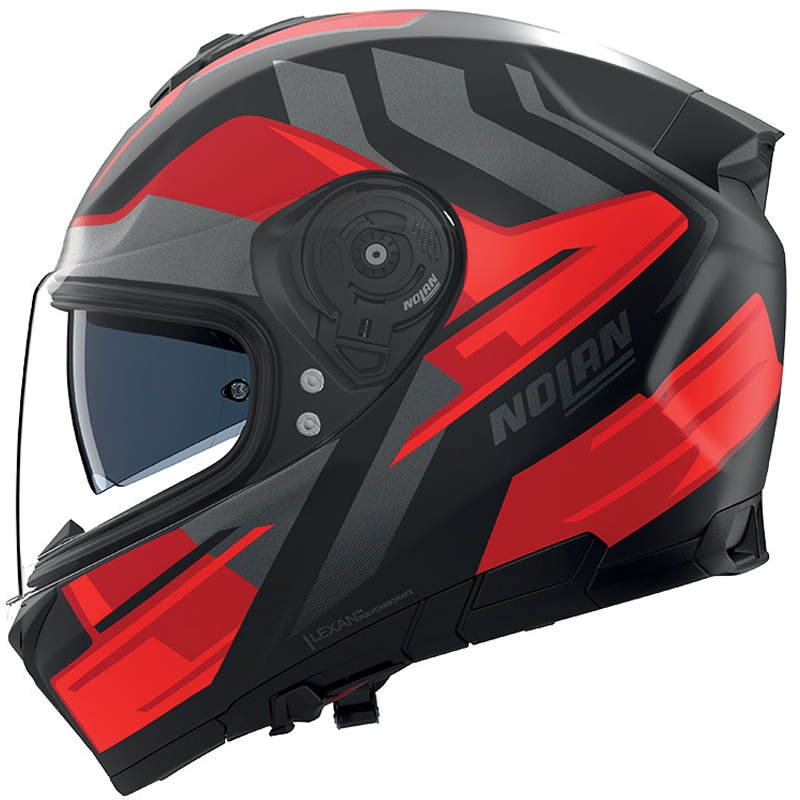 Fullface motorcykelhjelm Nolan N80-8 Trittico 357 mat sort-rød-antracit